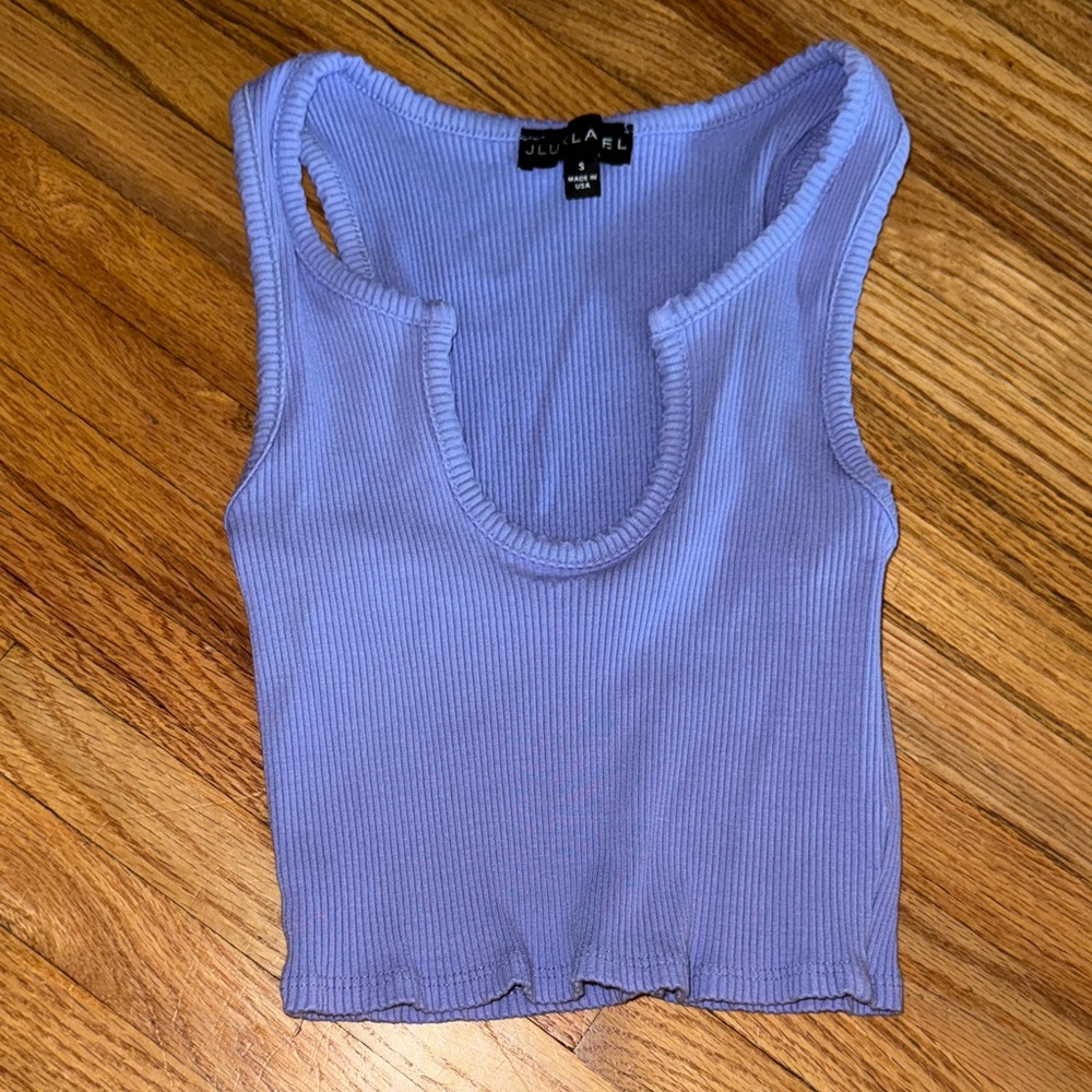 Women's Lavender Ribbed Crop Top